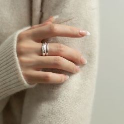 Bague double - Argent (portée)