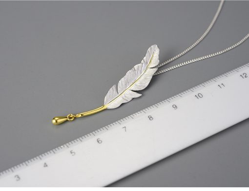 Pendentif Plume argent (dimensions)